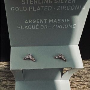 Sterling silver Gold plated chevron earrings